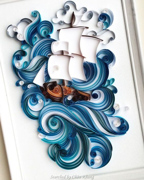 sea art with quilled paper