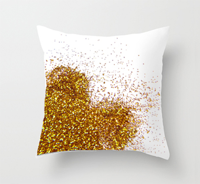 diy glitter projects white pillow