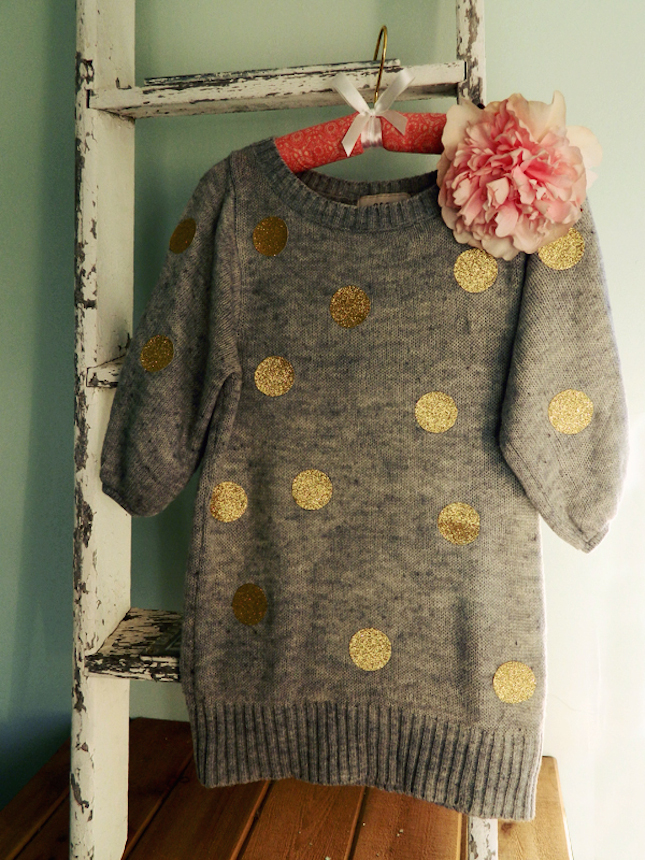 diy glitter projects polka sweater