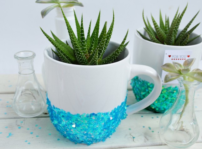 diy glitter projects coffee mugs