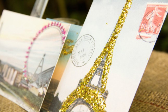 diy glitter projects postcards paris