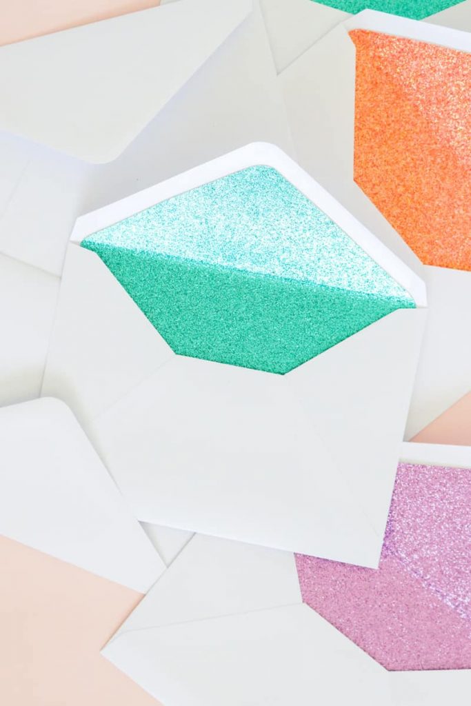 diy glitter projects envelope 