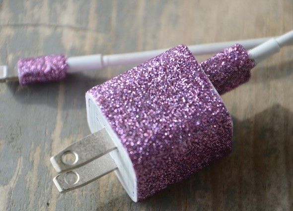 diy glitter projects phone charger