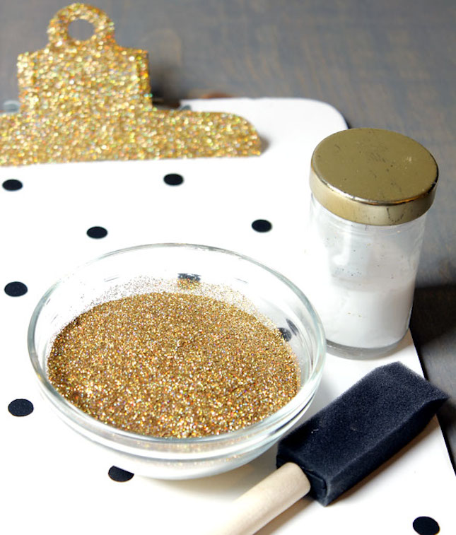 diy glitter projects clipboard