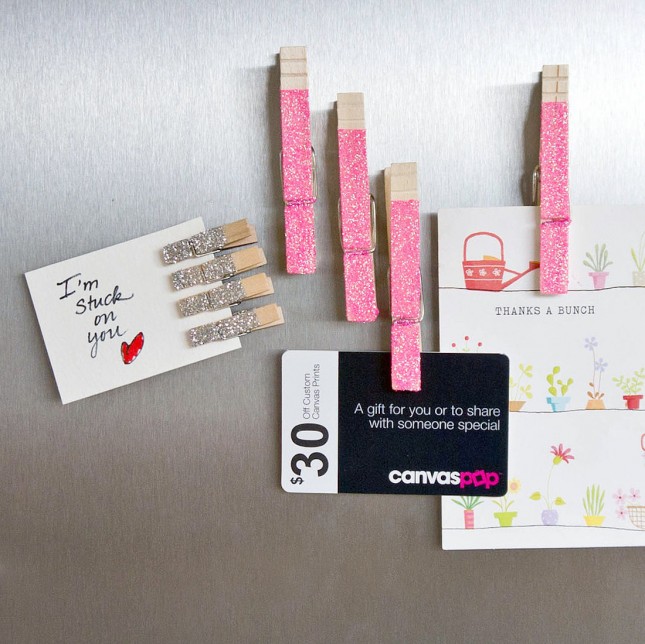 diy glitter projects magnet clips