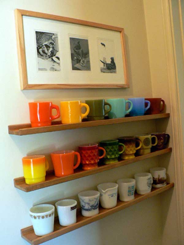 DIY  Simple Grid Coffee Mug Display Shelf - Narrated by Jason