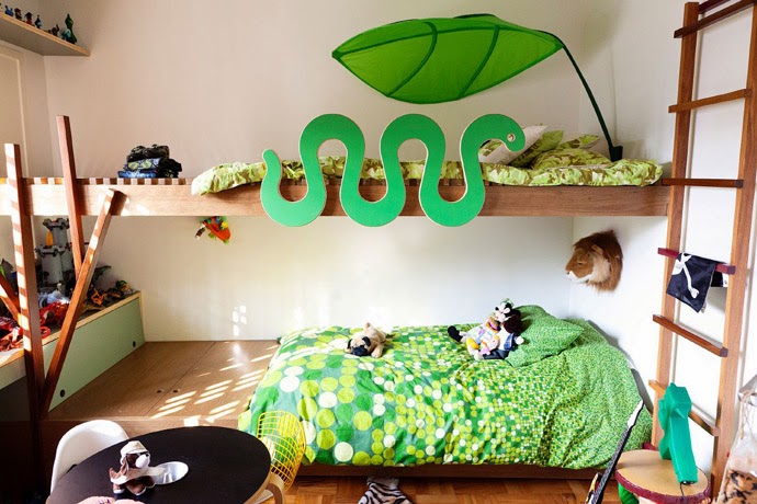 cute snake and two beds