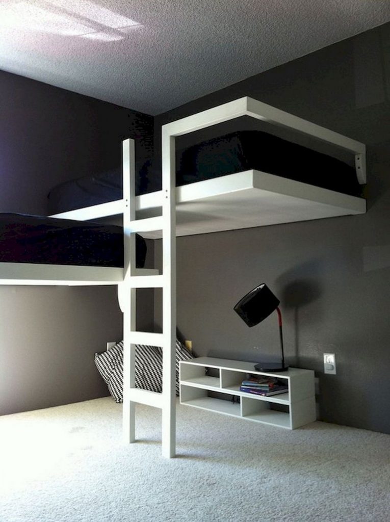 minimalist double deck bedroom