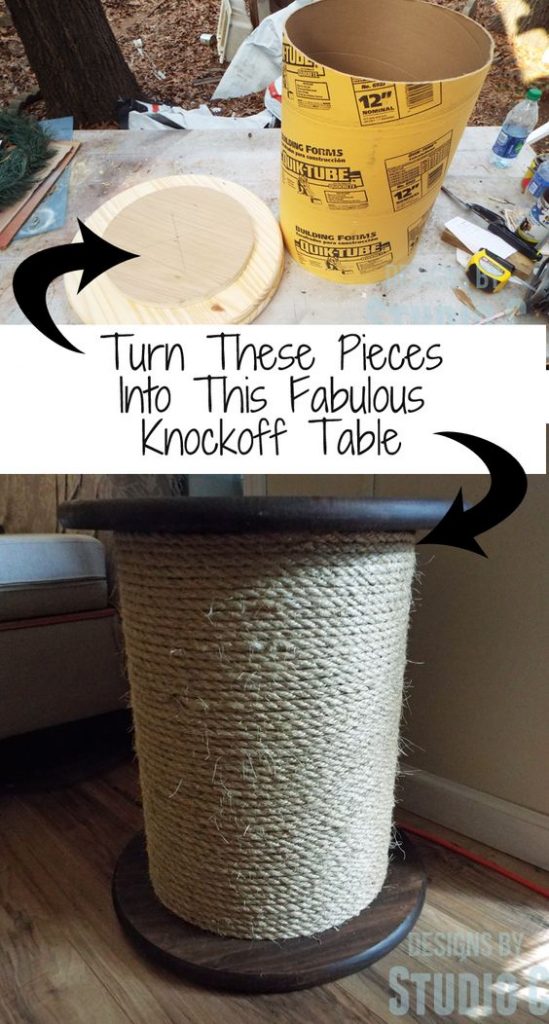 diy side table spools