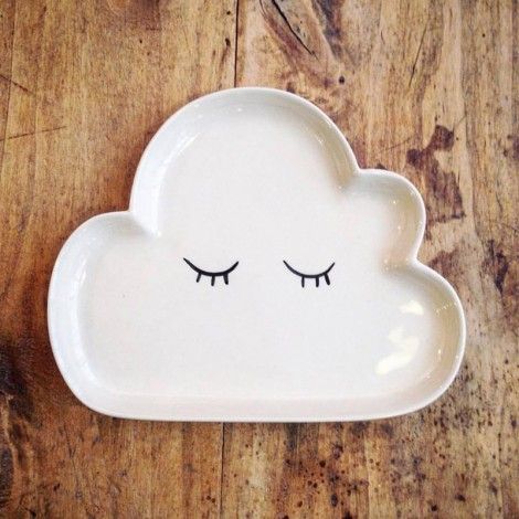 cute white ceramic cloud whit eyes