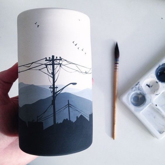 landscape blue mug
