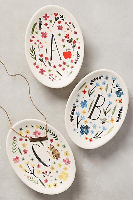 pottery painting ideas alphabet plates colorful
