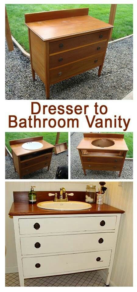 15 Diy Bathroom Vanity Ideas On A, Diy Old Dresser Into Bathroom Vanity