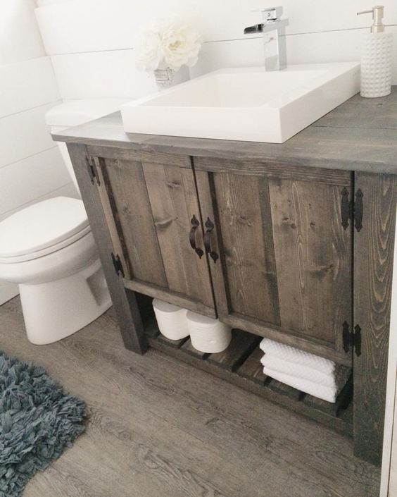 15 Diy Bathroom Vanity Ideas On A, Diy Rustic Bathroom Vanity