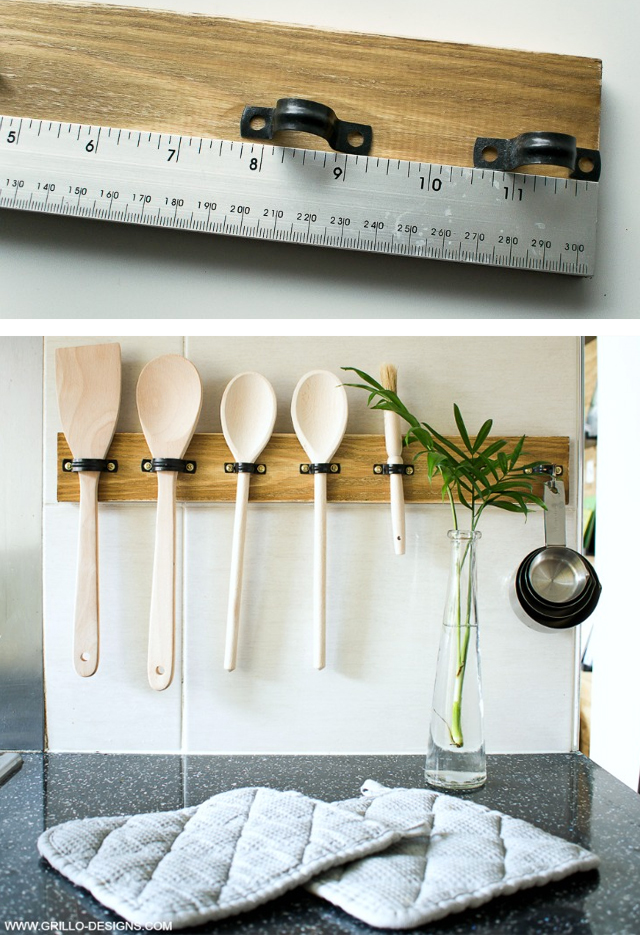 displaying wooden utensils on walls