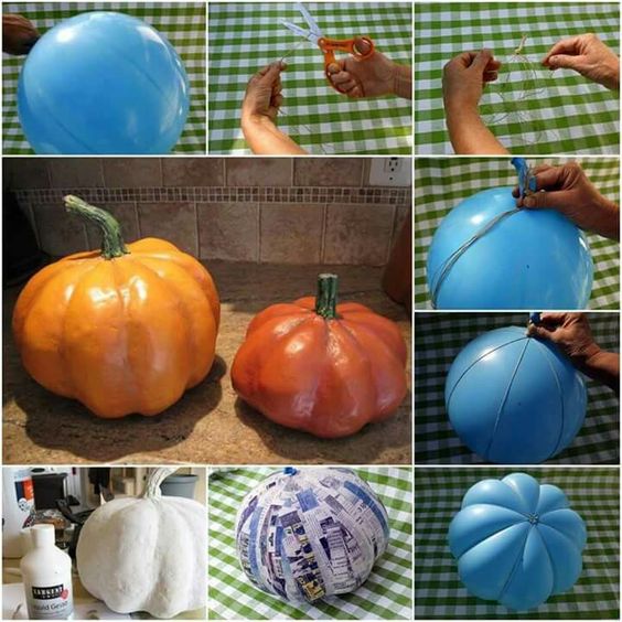 autumn pumpkin paper mache decor