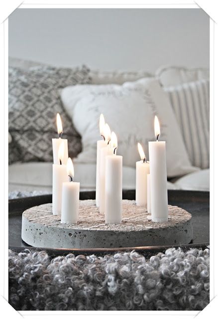 Concrete round candle holders