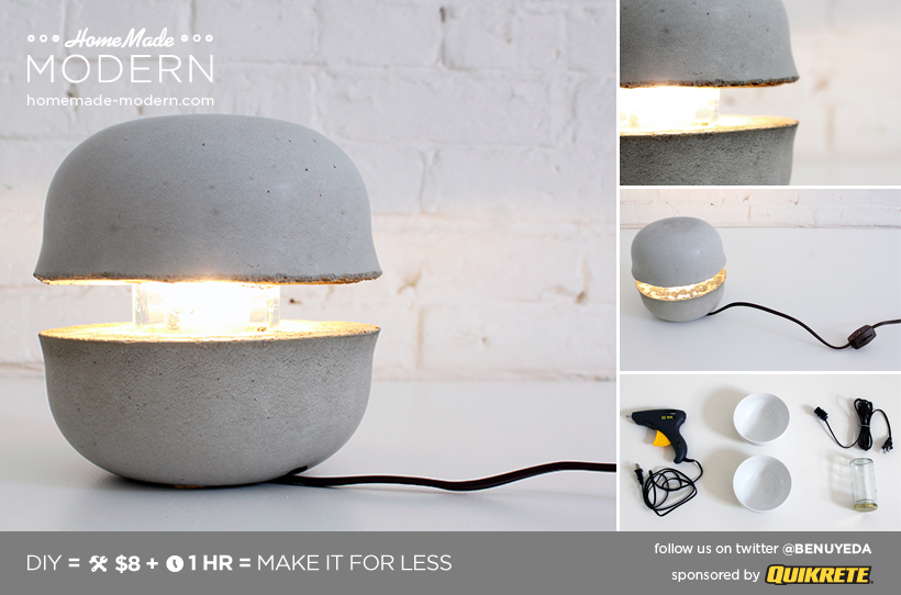  Modern concrete side table lamp